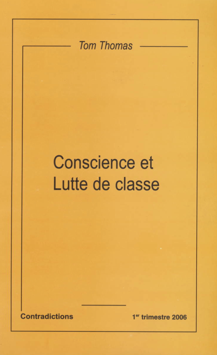 Couverture de « Conscience et lutte de classe », de Tom Thomas